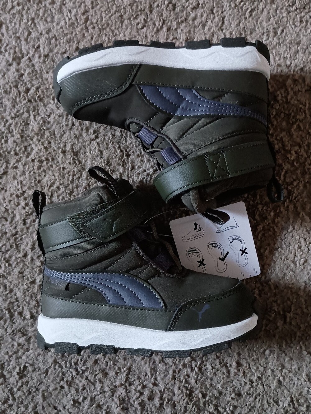 Puma Evolve Puretex Boots Toddler Boys Green BRAND NEW WITH BOX NO LID